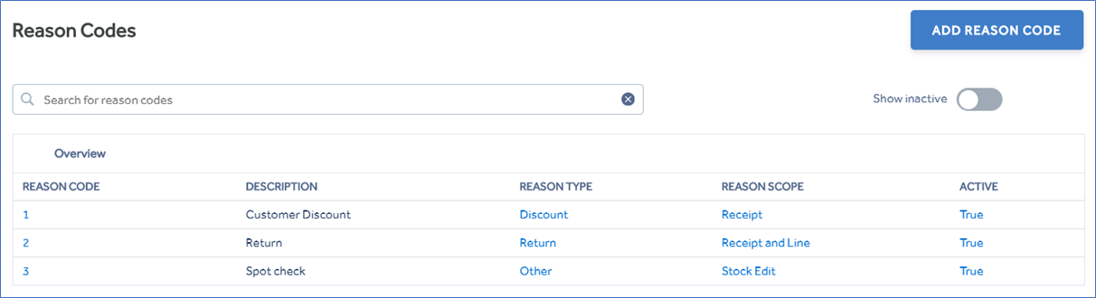 assignment reason codes